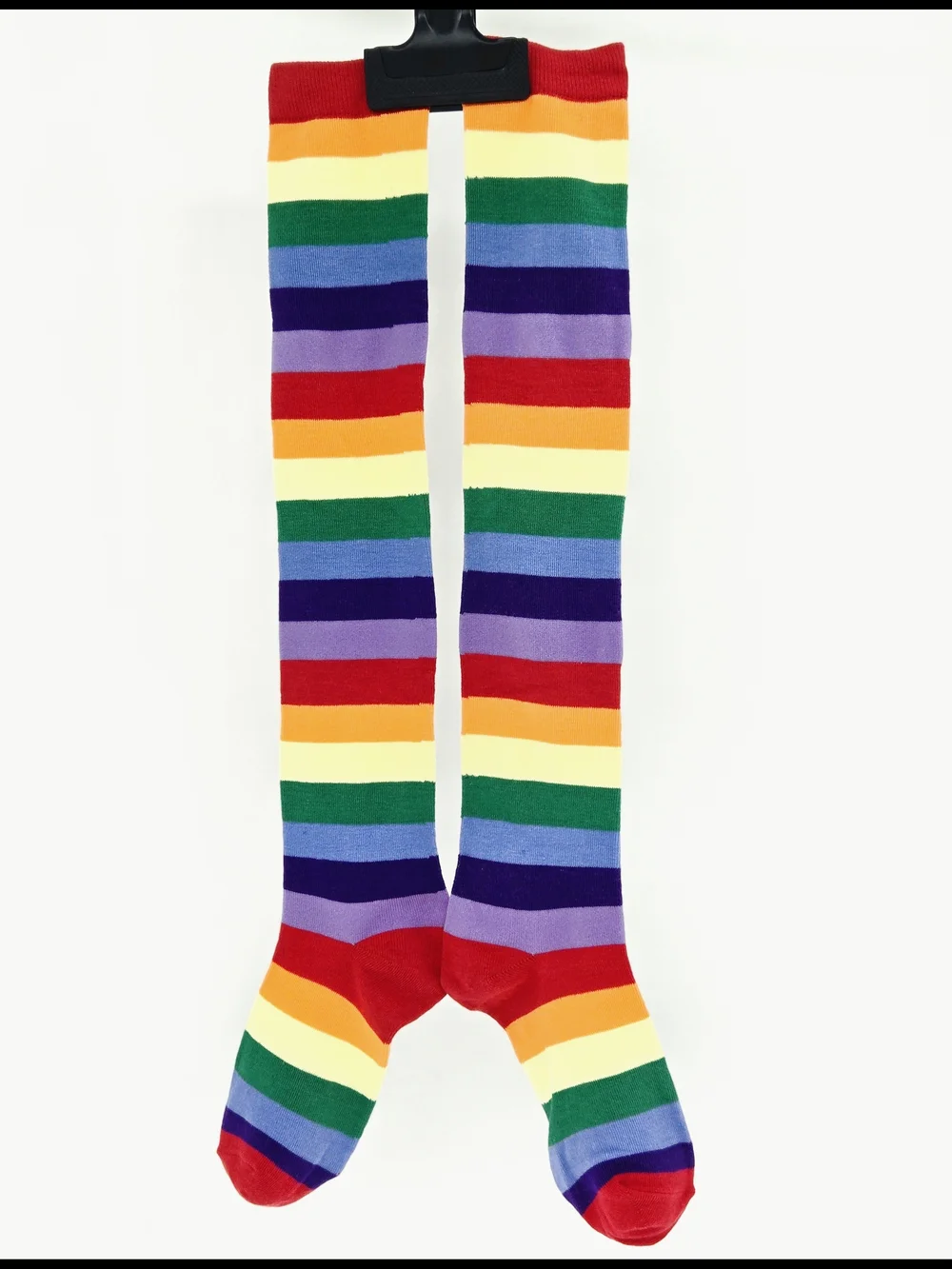 NEW! 🌈 🧦 PRIDE & SOLIDARITY Rainbow Striped HIGH SOCKS CUTE RETRO FUN ONE SIZE